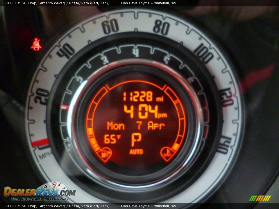 2013 Fiat 500 Pop Argento (Silver) / Rosso/Nero (Red/Black) Photo #15