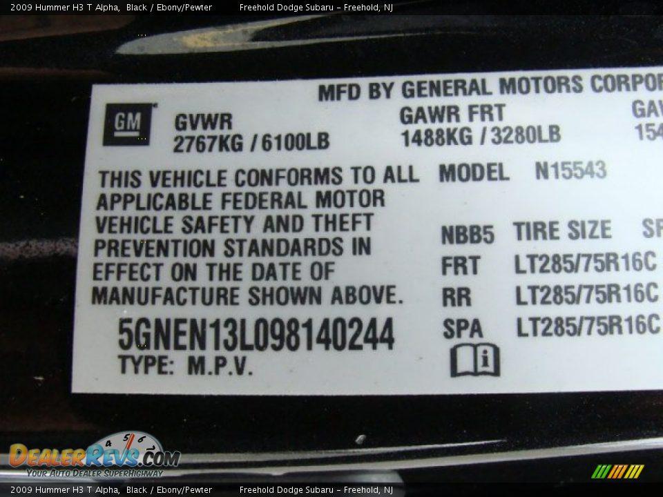 2009 Hummer H3 T Alpha Black / Ebony/Pewter Photo #23