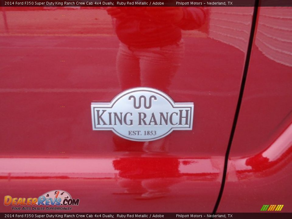 2014 Ford F350 Super Duty King Ranch Crew Cab 4x4 Dually Ruby Red Metallic / Adobe Photo #18