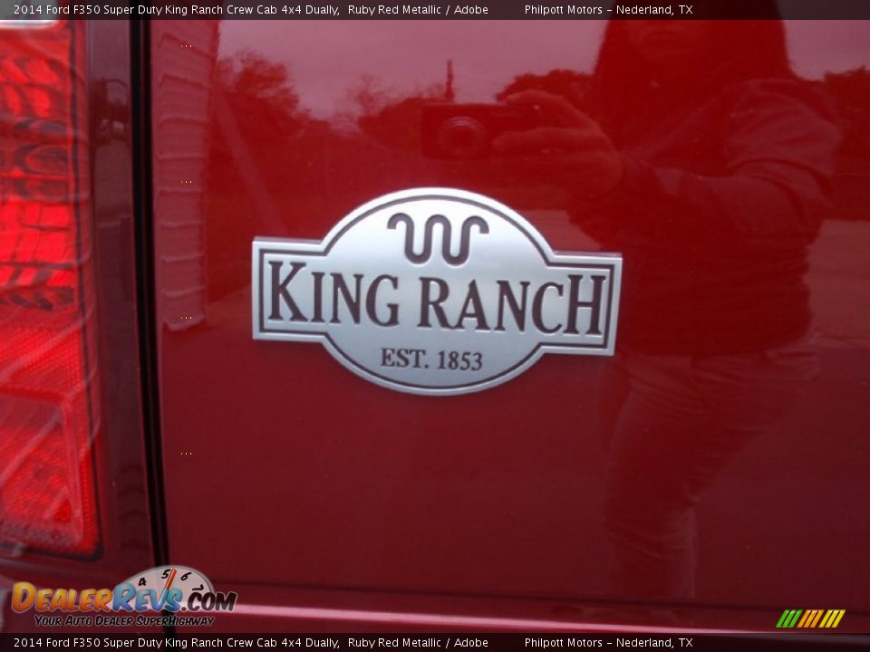 2014 Ford F350 Super Duty King Ranch Crew Cab 4x4 Dually Ruby Red Metallic / Adobe Photo #23