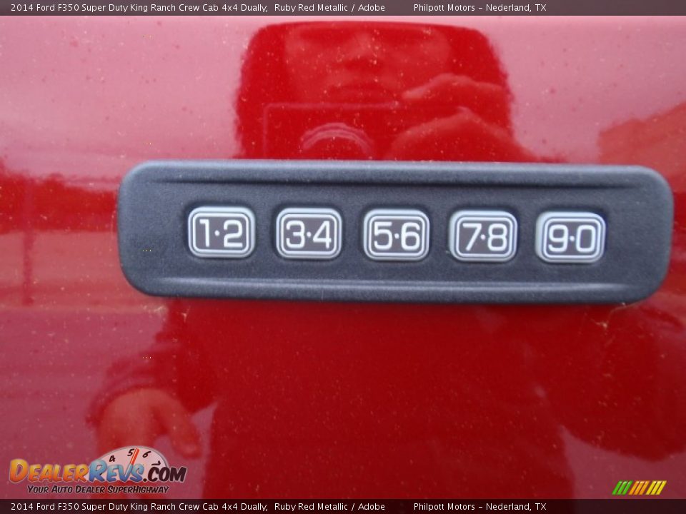 2014 Ford F350 Super Duty King Ranch Crew Cab 4x4 Dually Ruby Red Metallic / Adobe Photo #24