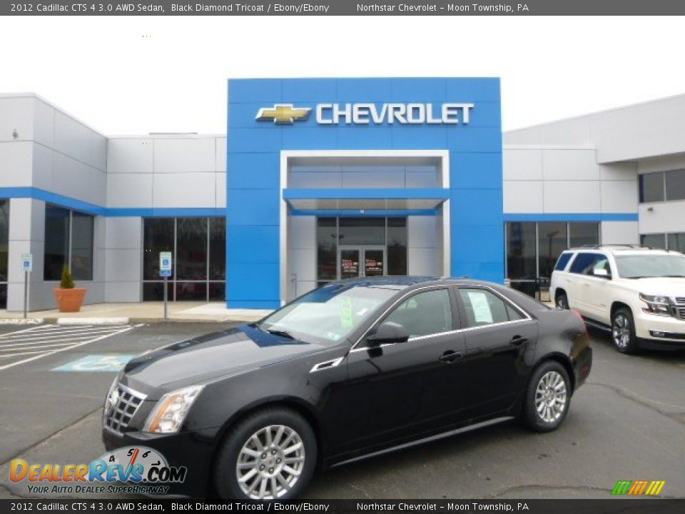 2012 Cadillac CTS 4 3.0 AWD Sedan Black Diamond Tricoat / Ebony/Ebony Photo #1