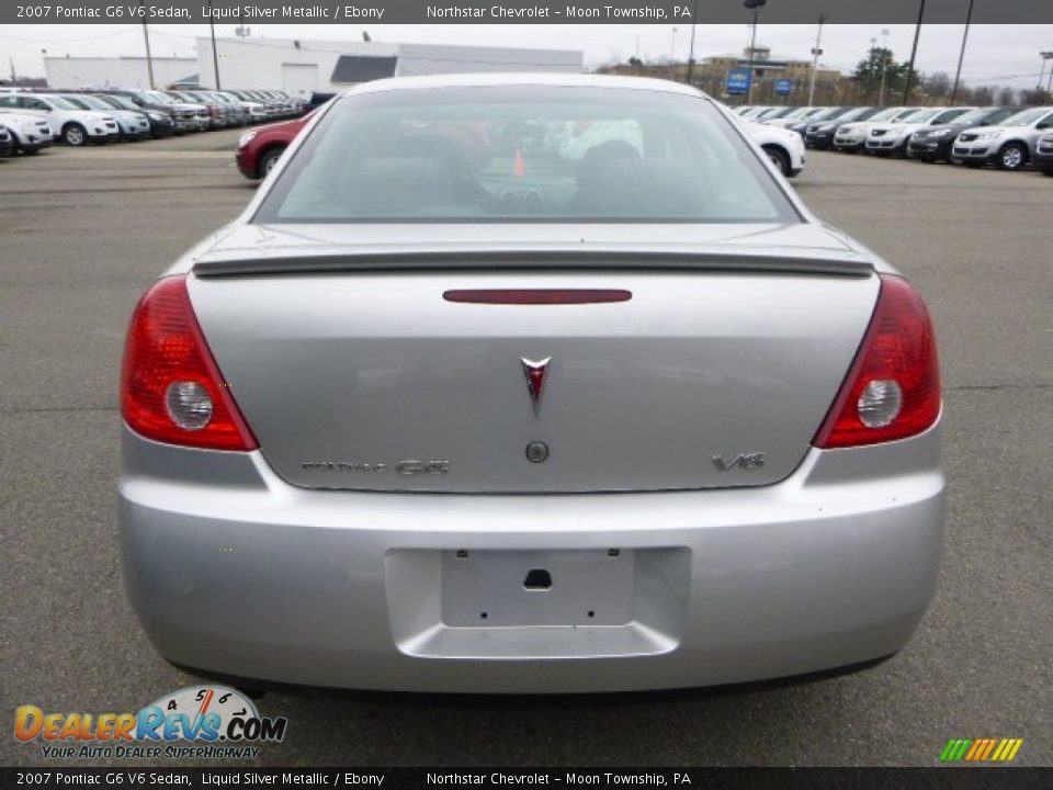 2007 Pontiac G6 V6 Sedan Liquid Silver Metallic / Ebony Photo #3