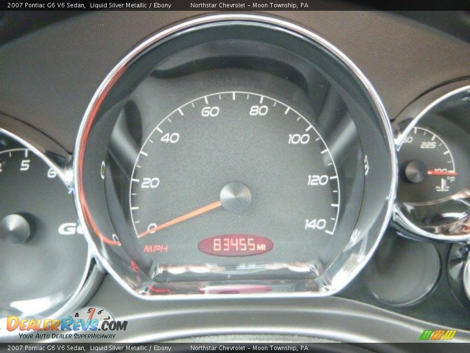 2007 Pontiac G6 V6 Sedan Liquid Silver Metallic / Ebony Photo #14