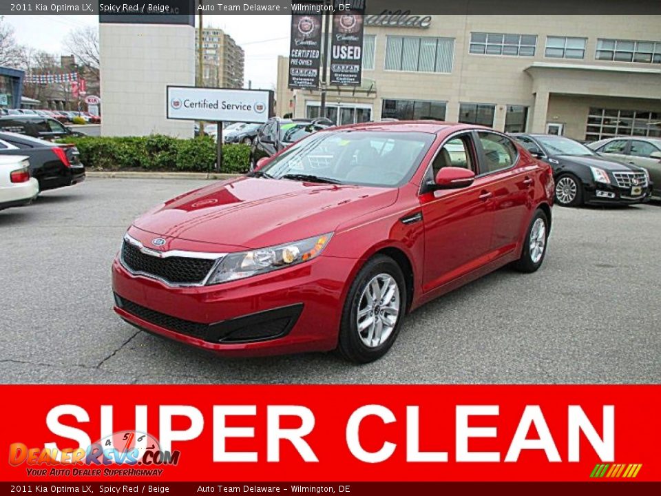 2011 Kia Optima LX Spicy Red / Beige Photo #1