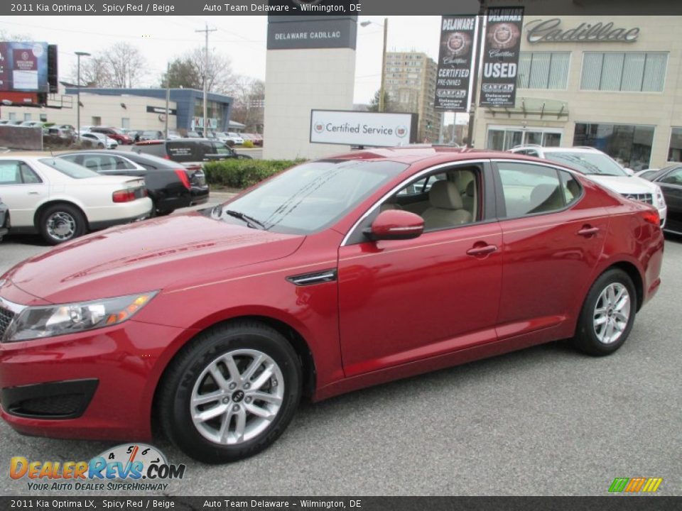 2011 Kia Optima LX Spicy Red / Beige Photo #3