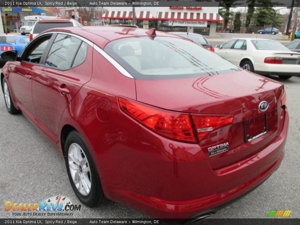 2011 Kia Optima LX Spicy Red / Beige Photo #4
