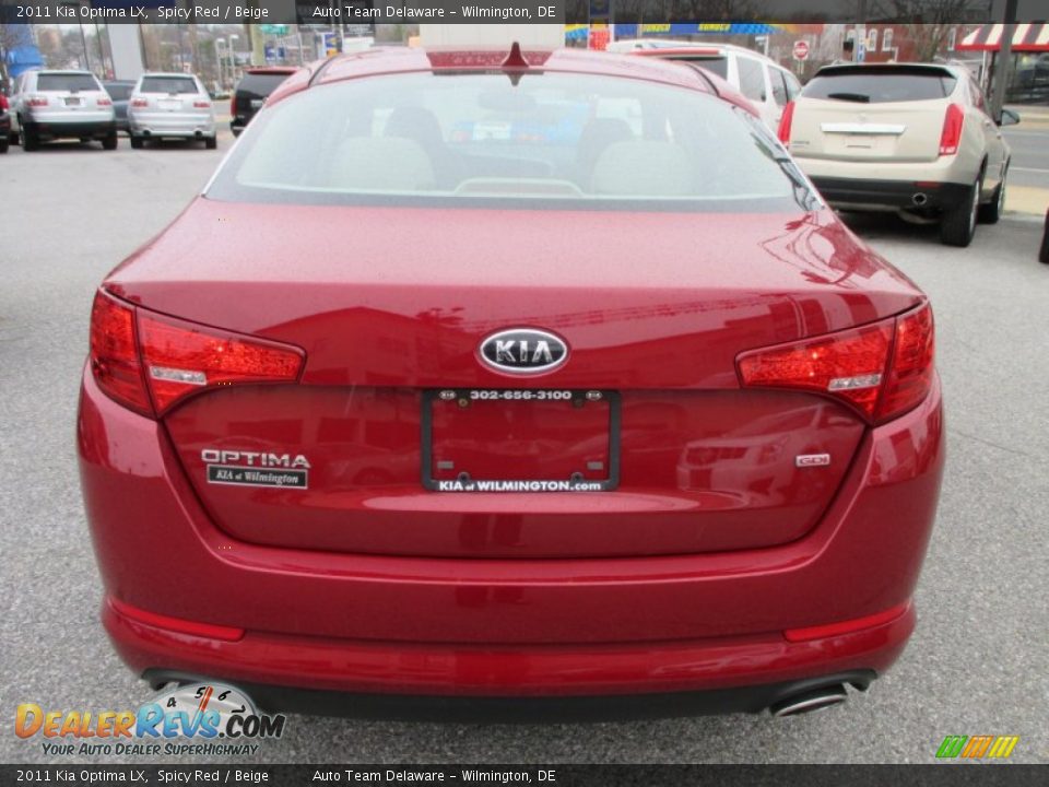 2011 Kia Optima LX Spicy Red / Beige Photo #5