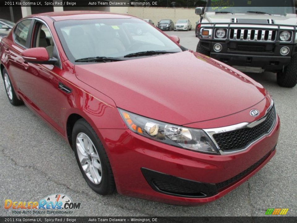 2011 Kia Optima LX Spicy Red / Beige Photo #8