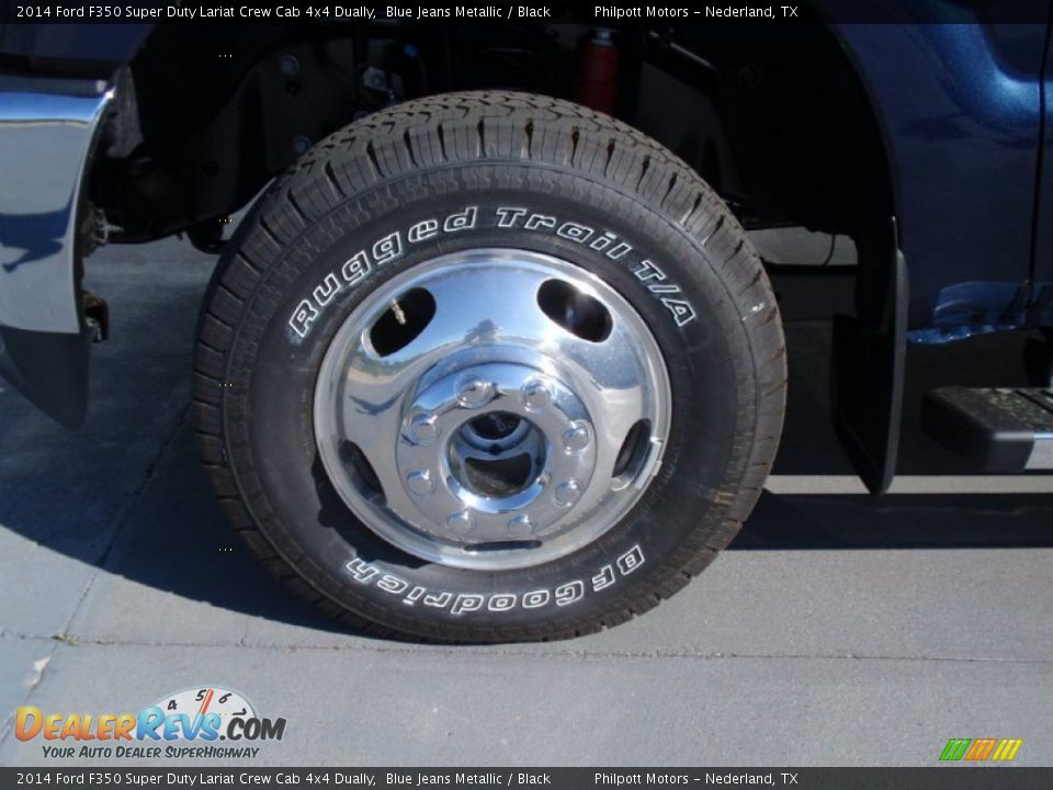 2014 Ford F350 Super Duty Lariat Crew Cab 4x4 Dually Blue Jeans Metallic / Black Photo #12