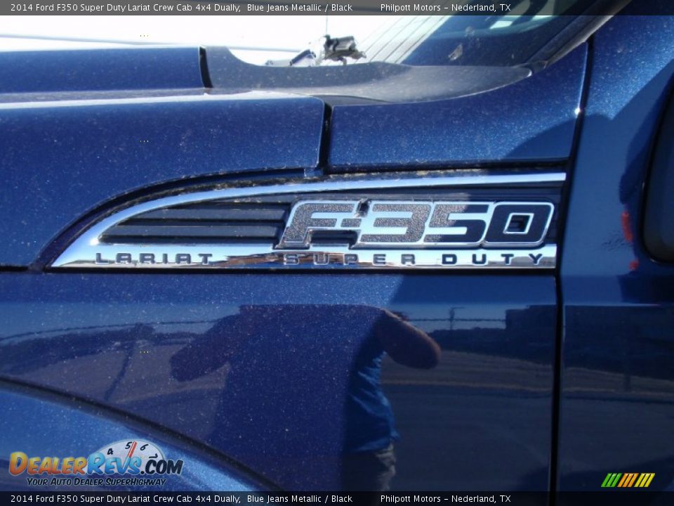 2014 Ford F350 Super Duty Lariat Crew Cab 4x4 Dually Blue Jeans Metallic / Black Photo #13