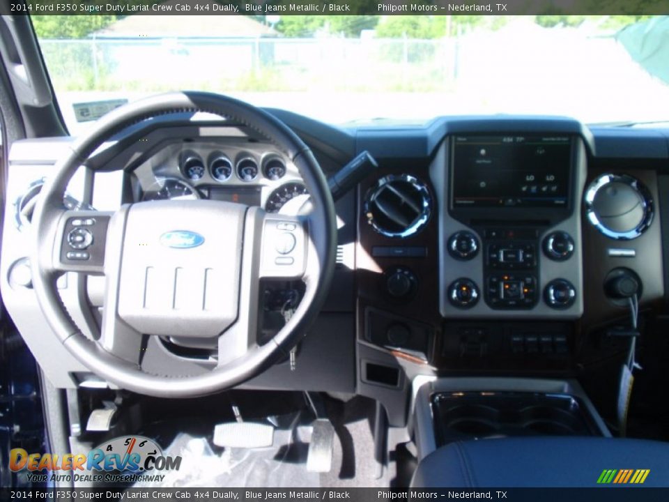 2014 Ford F350 Super Duty Lariat Crew Cab 4x4 Dually Blue Jeans Metallic / Black Photo #31