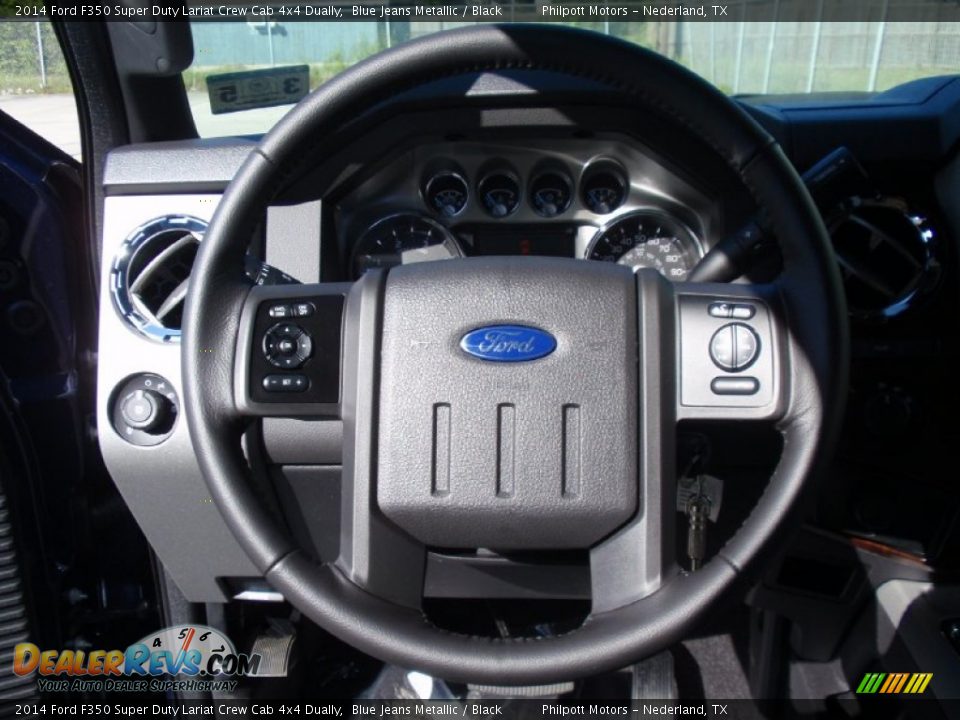 2014 Ford F350 Super Duty Lariat Crew Cab 4x4 Dually Blue Jeans Metallic / Black Photo #33