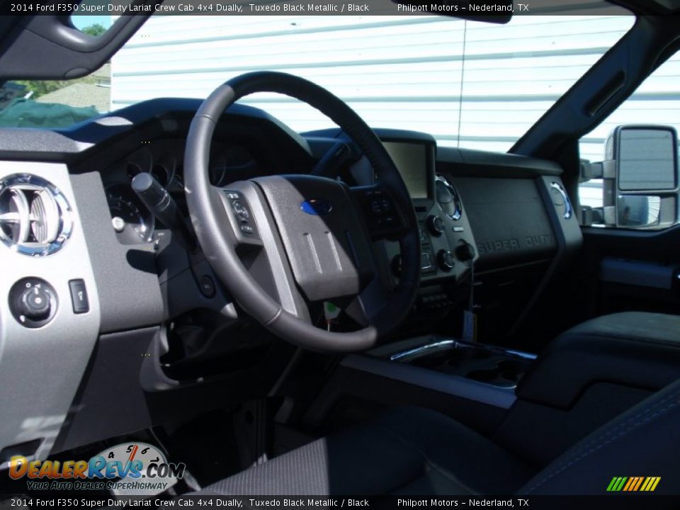 2014 Ford F350 Super Duty Lariat Crew Cab 4x4 Dually Tuxedo Black Metallic / Black Photo #27