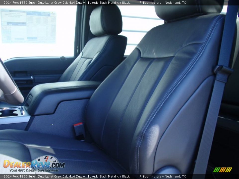 2014 Ford F350 Super Duty Lariat Crew Cab 4x4 Dually Tuxedo Black Metallic / Black Photo #28