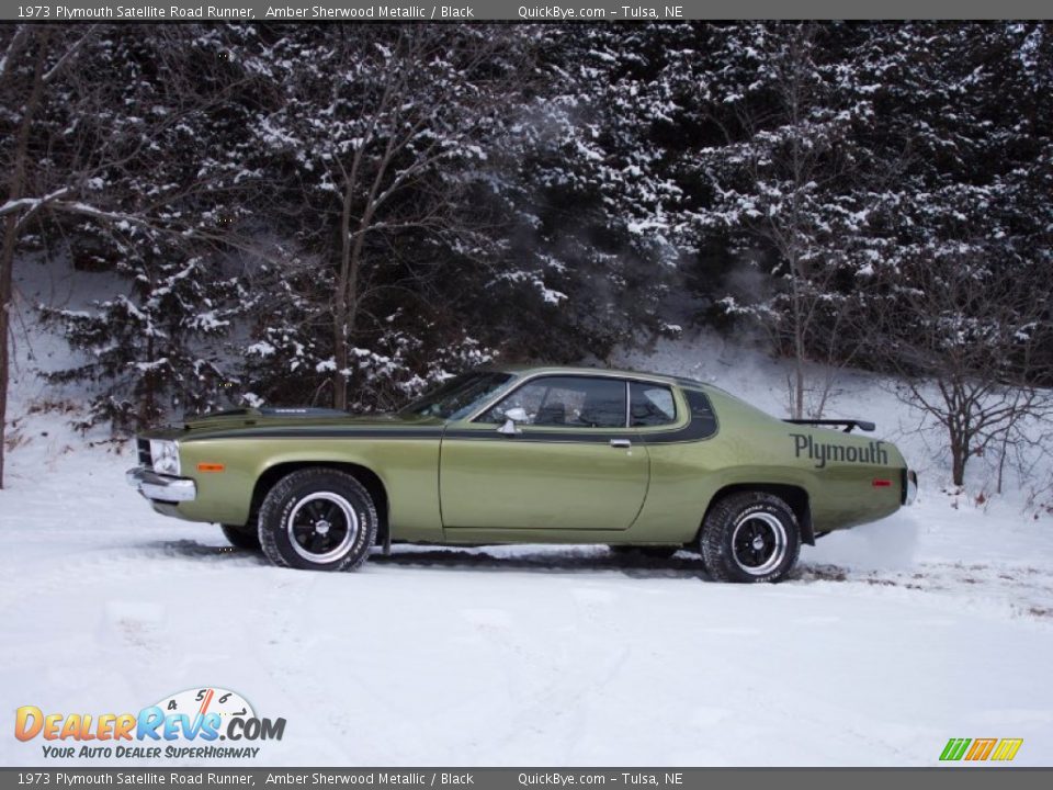 1973 Plymouth Satellite Road Runner Amber Sherwood Metallic / Black Photo #2