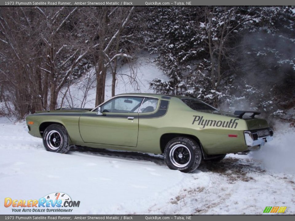 1973 Plymouth Satellite Road Runner Amber Sherwood Metallic / Black Photo #4