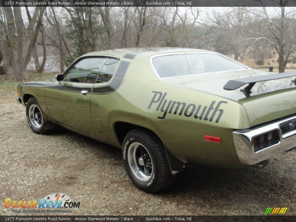 1973 Plymouth Satellite Road Runner Amber Sherwood Metallic / Black Photo #5