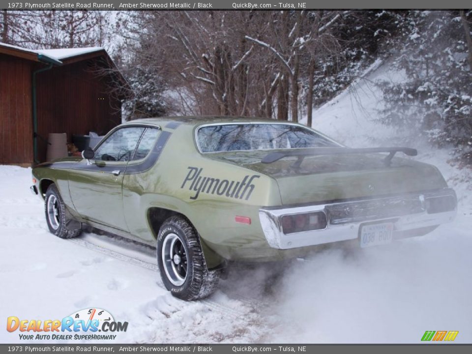1973 Plymouth Satellite Road Runner Amber Sherwood Metallic / Black Photo #6