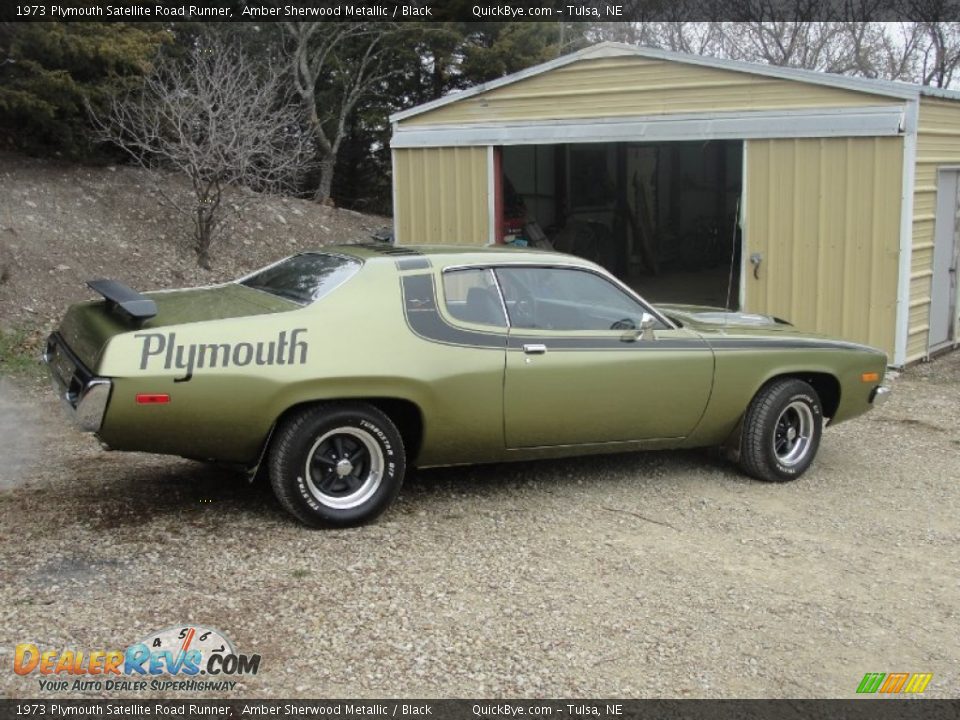 1973 Plymouth Satellite Road Runner Amber Sherwood Metallic / Black Photo #9