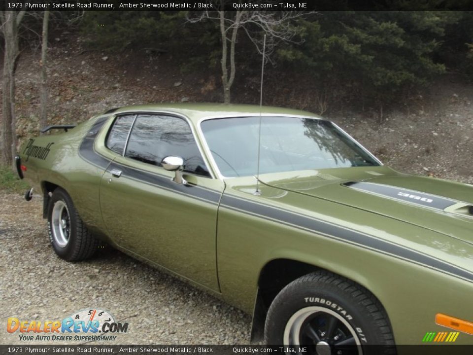 1973 Plymouth Satellite Road Runner Amber Sherwood Metallic / Black Photo #11