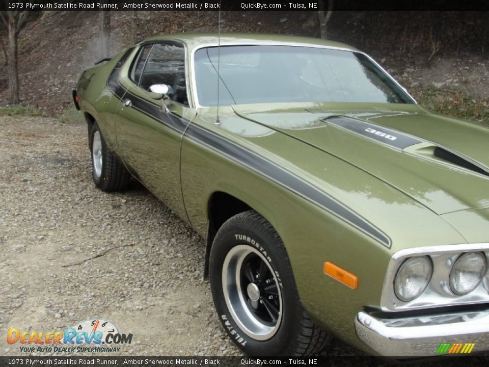 1973 Plymouth Satellite Road Runner Amber Sherwood Metallic / Black Photo #12