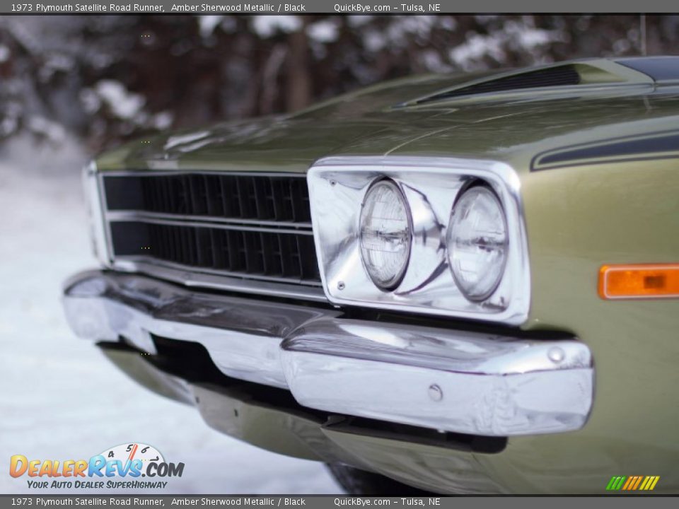 1973 Plymouth Satellite Road Runner Amber Sherwood Metallic / Black Photo #13