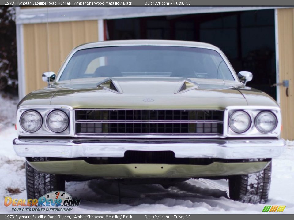 1973 Plymouth Satellite Road Runner Amber Sherwood Metallic / Black Photo #14