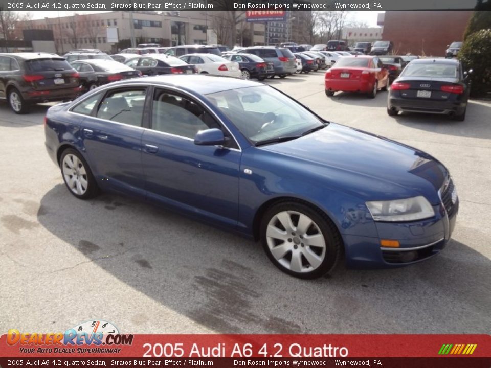 2005 Audi A6 4.2 quattro Sedan Stratos Blue Pearl Effect / Platinum Photo #1