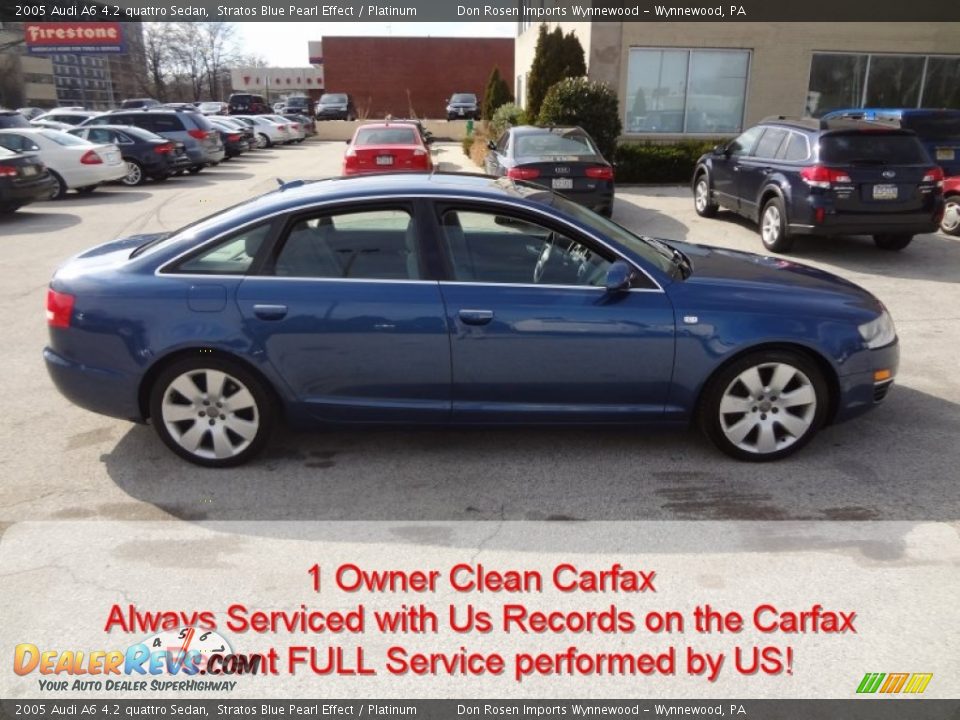 2005 Audi A6 4.2 quattro Sedan Stratos Blue Pearl Effect / Platinum Photo #2