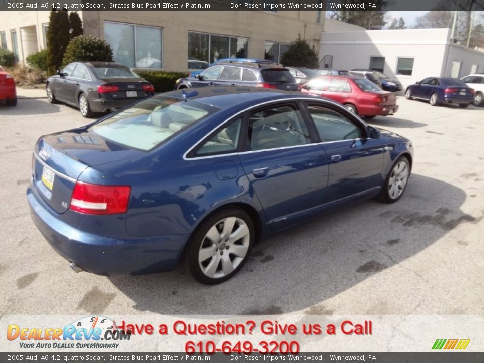 2005 Audi A6 4.2 quattro Sedan Stratos Blue Pearl Effect / Platinum Photo #3