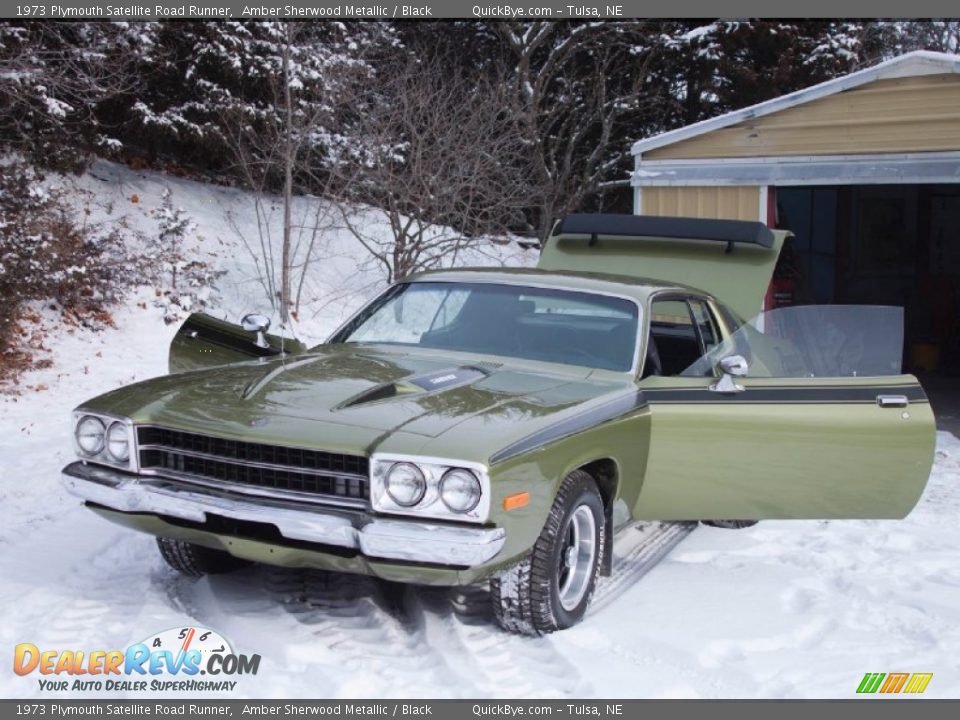 1973 Plymouth Satellite Road Runner Amber Sherwood Metallic / Black Photo #28
