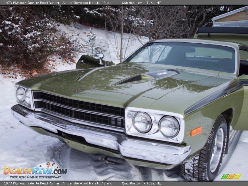 1973 Plymouth Satellite Road Runner Amber Sherwood Metallic / Black Photo #29