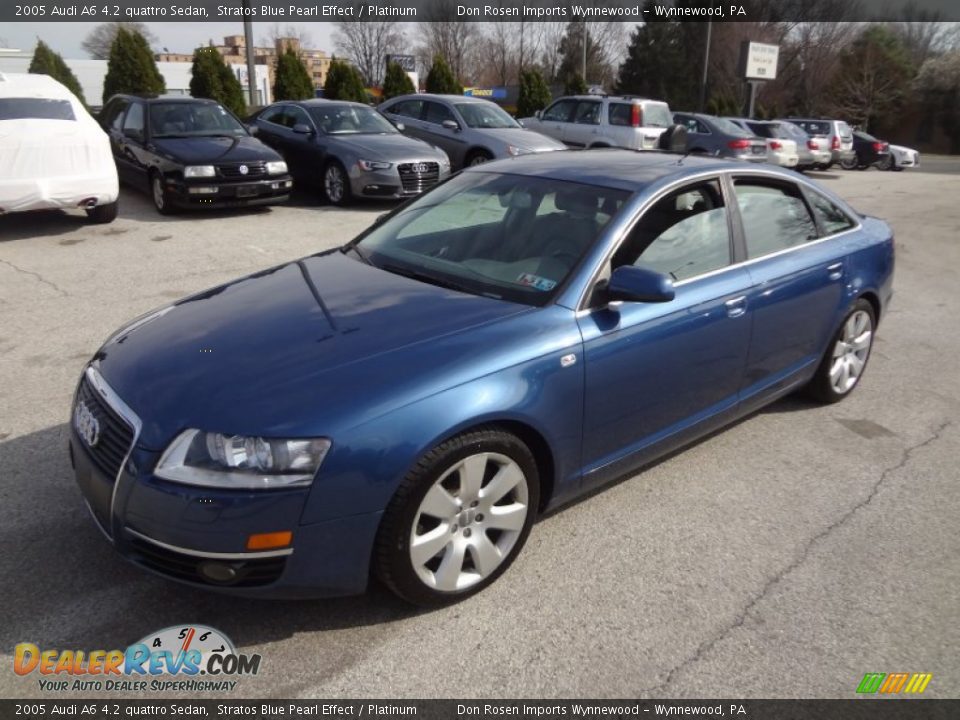 2005 Audi A6 4.2 quattro Sedan Stratos Blue Pearl Effect / Platinum Photo #7