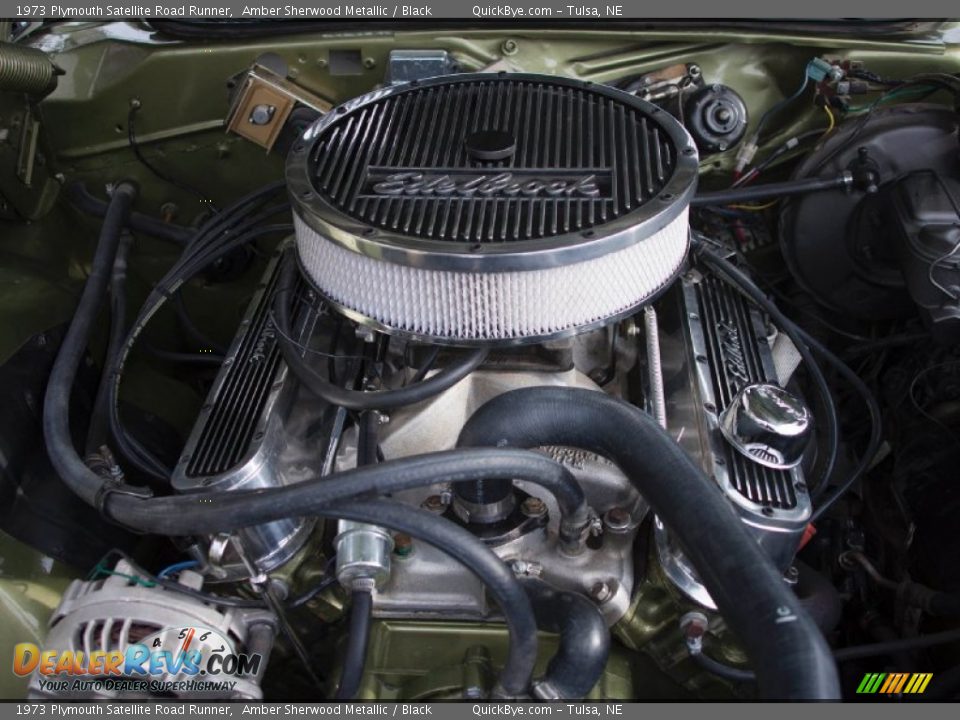 1973 Plymouth Satellite Road Runner Amber Sherwood Metallic / Black Photo #32