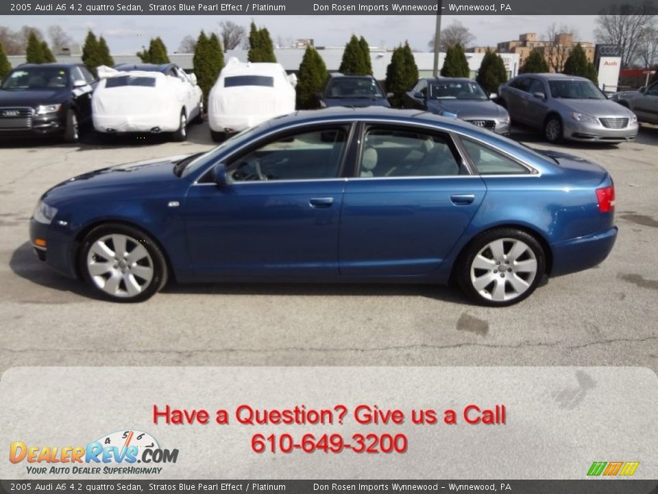 2005 Audi A6 4.2 quattro Sedan Stratos Blue Pearl Effect / Platinum Photo #8