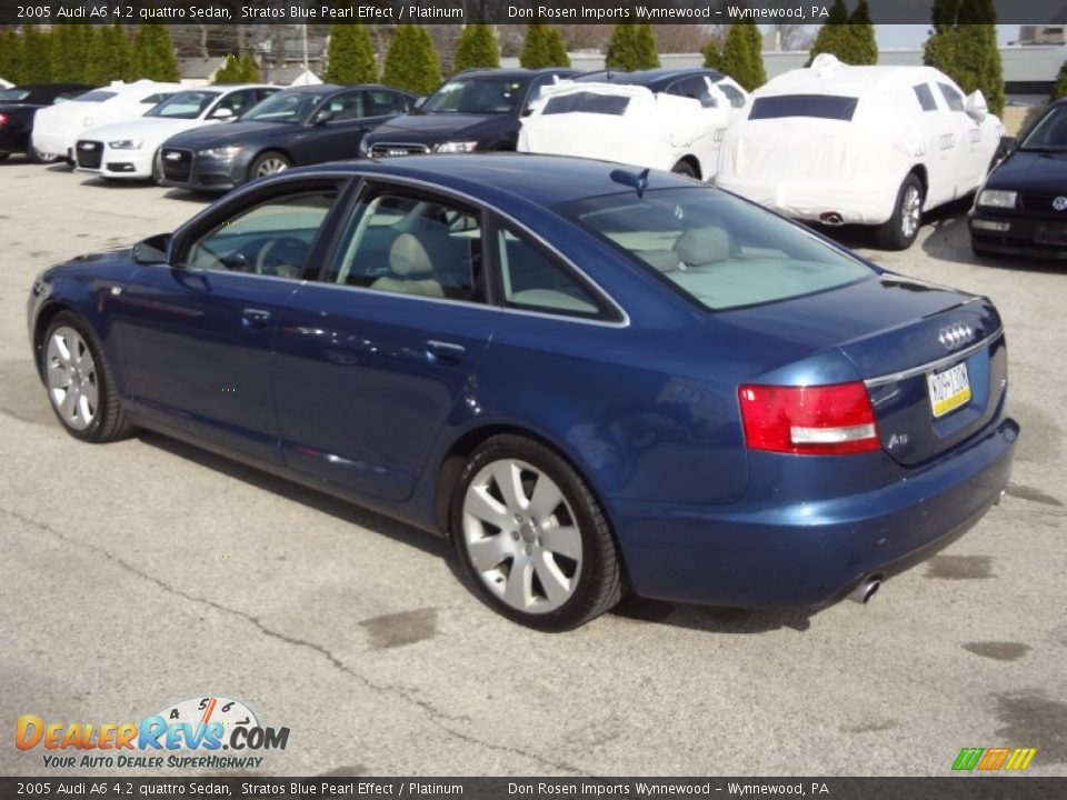 2005 Audi A6 4.2 quattro Sedan Stratos Blue Pearl Effect / Platinum Photo #9