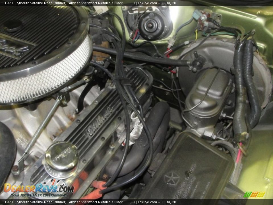 1973 Plymouth Satellite Road Runner Amber Sherwood Metallic / Black Photo #33