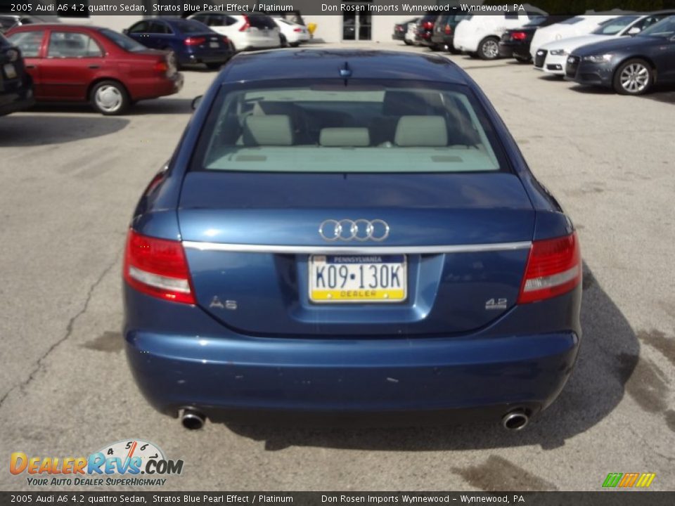 2005 Audi A6 4.2 quattro Sedan Stratos Blue Pearl Effect / Platinum Photo #10