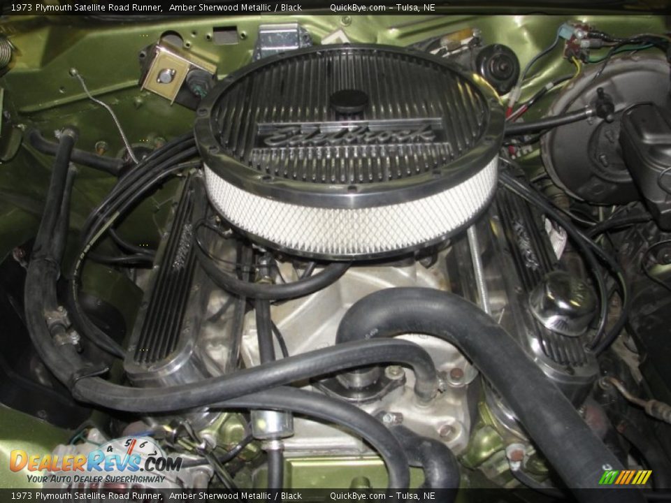 1973 Plymouth Satellite Road Runner Amber Sherwood Metallic / Black Photo #34