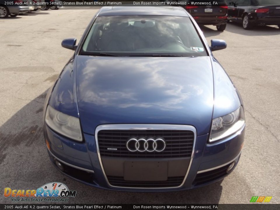 2005 Audi A6 4.2 quattro Sedan Stratos Blue Pearl Effect / Platinum Photo #11