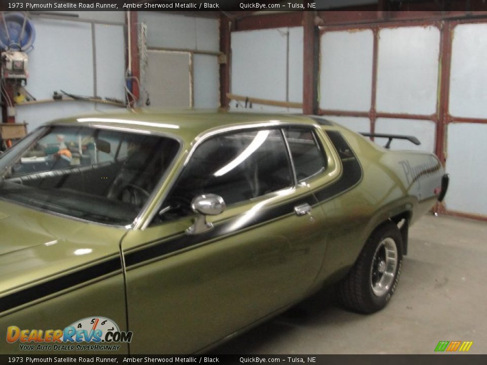 1973 Plymouth Satellite Road Runner Amber Sherwood Metallic / Black Photo #35