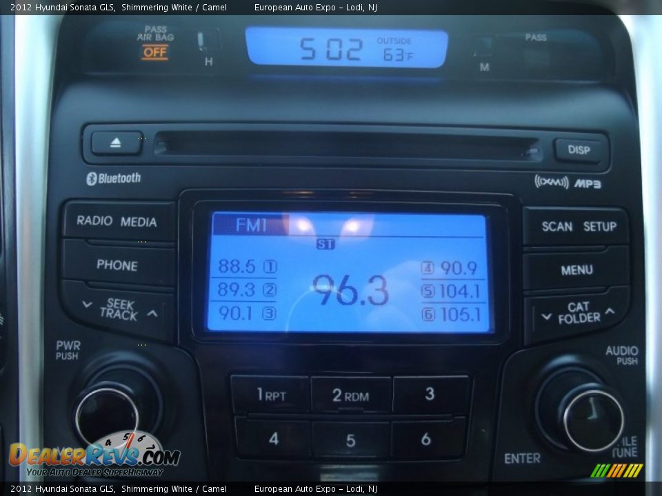 2012 Hyundai Sonata GLS Shimmering White / Camel Photo #18