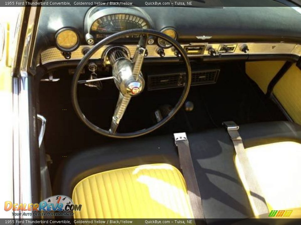 1955 Ford Thunderbird Convertible Goldenrod Yellow / Black/Yellow Photo #9