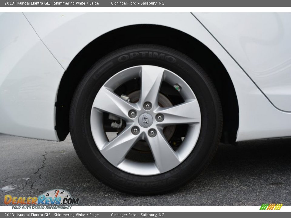 2013 Hyundai Elantra GLS Shimmering White / Beige Photo #17
