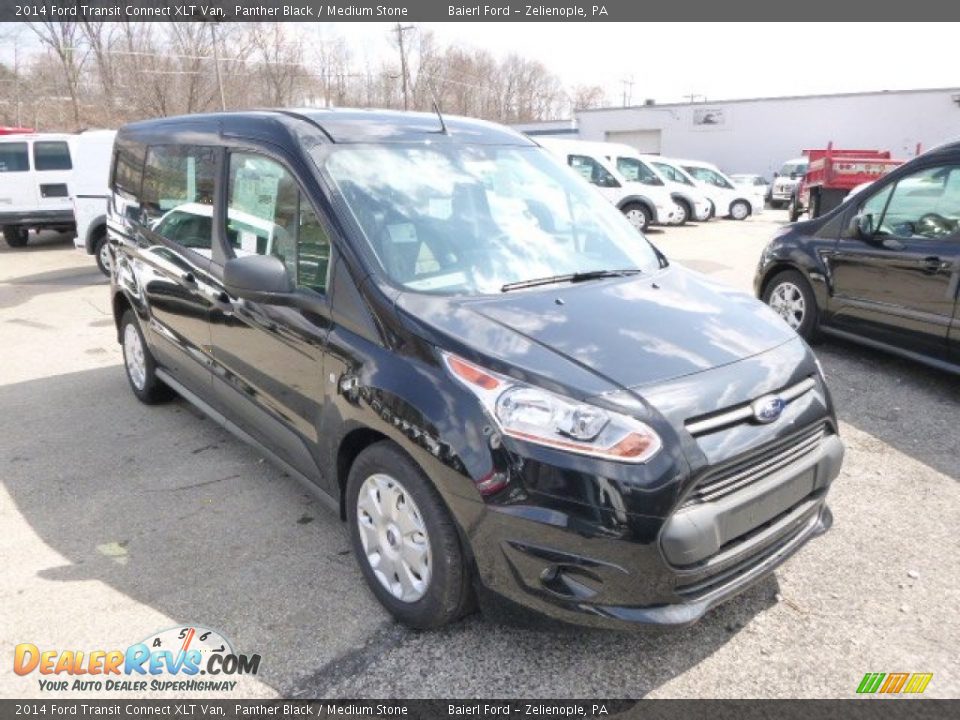 2014 Ford Transit Connect XLT Van Panther Black / Medium Stone Photo #2