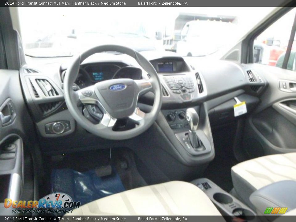 Medium Stone Interior - 2014 Ford Transit Connect XLT Van Photo #13