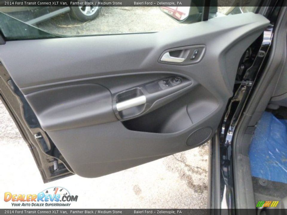 2014 Ford Transit Connect XLT Van Panther Black / Medium Stone Photo #15