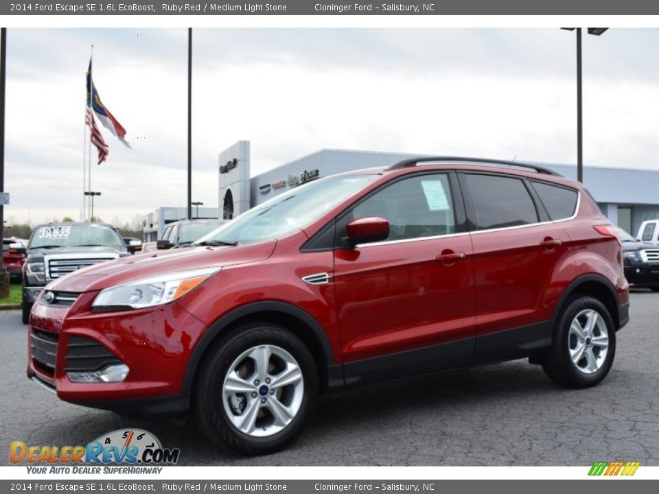 2014 Ford Escape SE 1.6L EcoBoost Ruby Red / Medium Light Stone Photo #3