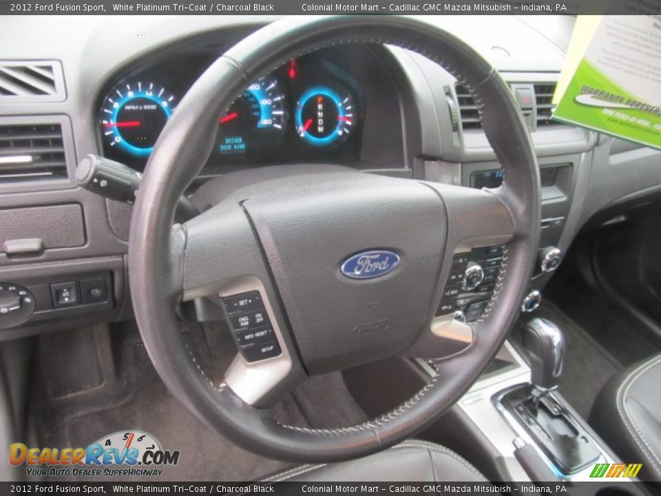 2012 Ford Fusion Sport White Platinum Tri-Coat / Charcoal Black Photo #14